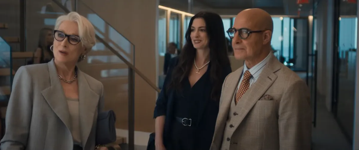 Meryl Streep, Anne Hathaway és Stanley Tucci Az ördög Prádát visel előzetesében