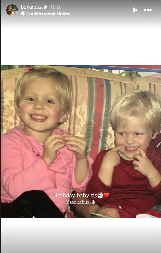 Buzsik Borka (balra) és Buzsik Zsóka gyermekkori fotója
