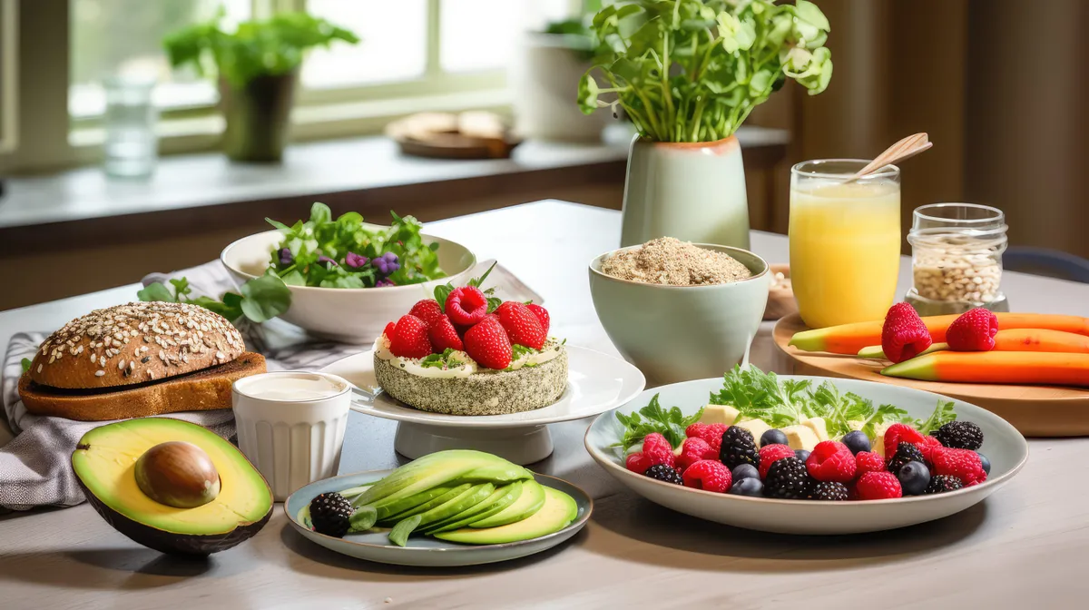 Egészséges ételek az asztalon, időszakos böjt idején