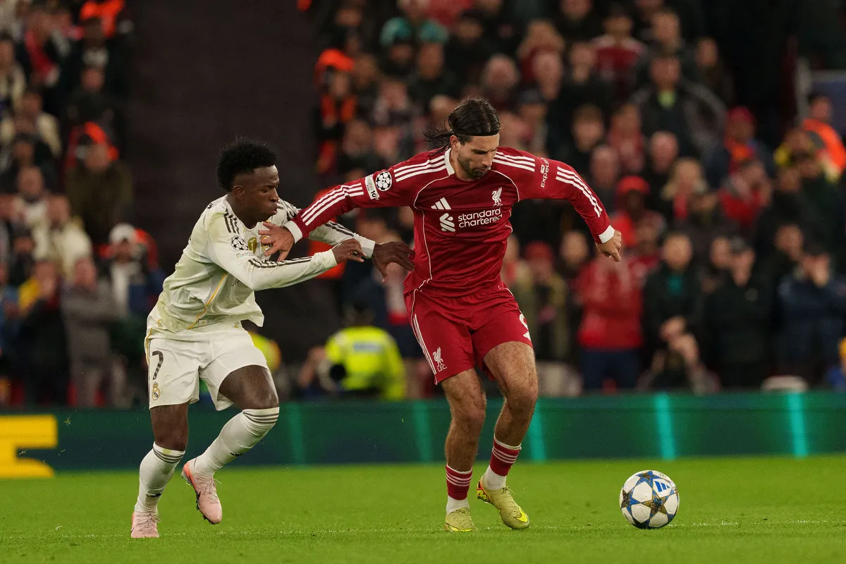 Szoboszlai Dominik és Vinícius Junior párharca a legutóbbi Real Madrid-Liverpool BL-rangadón