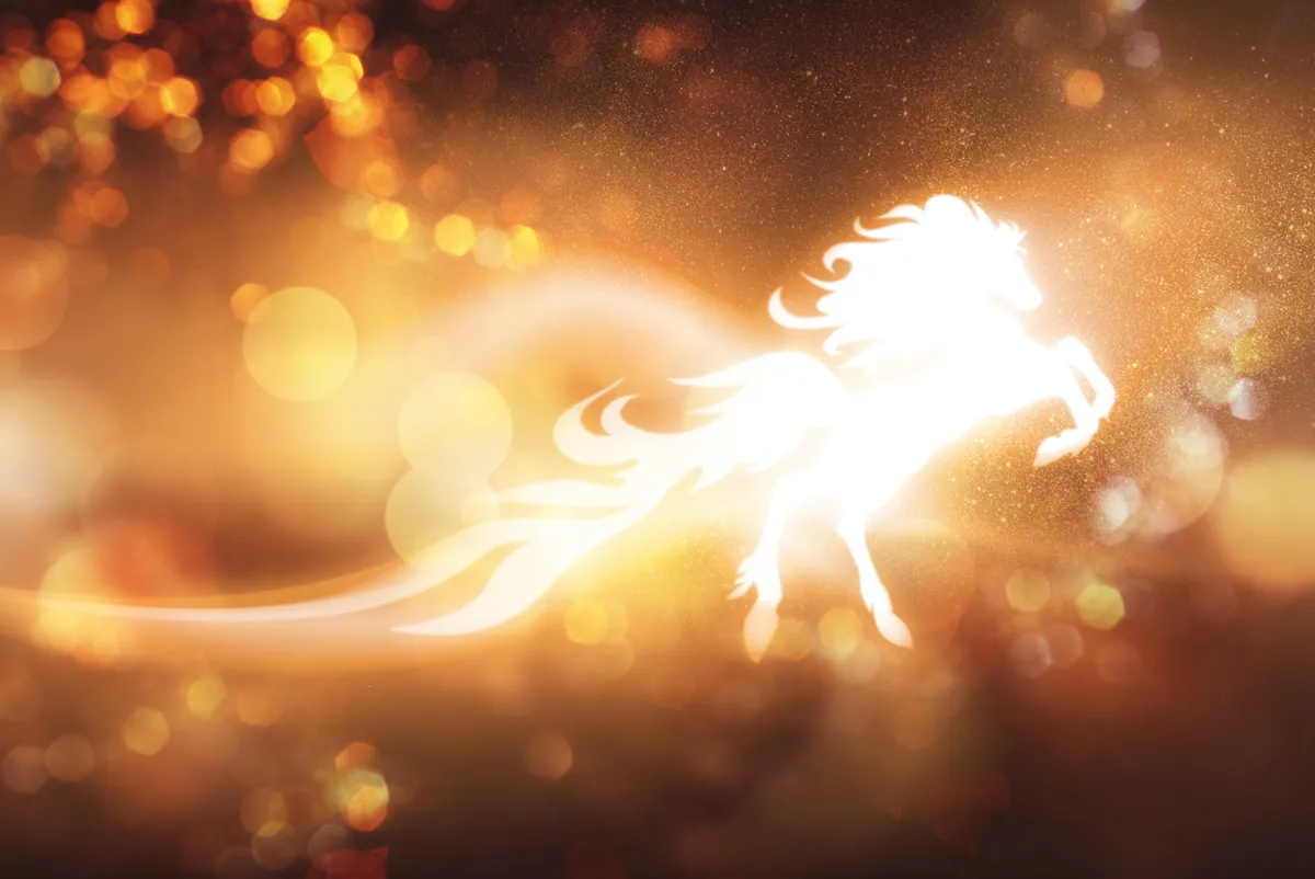 A kínai asztrológiából ismert Tű Ló ábrázolása. 