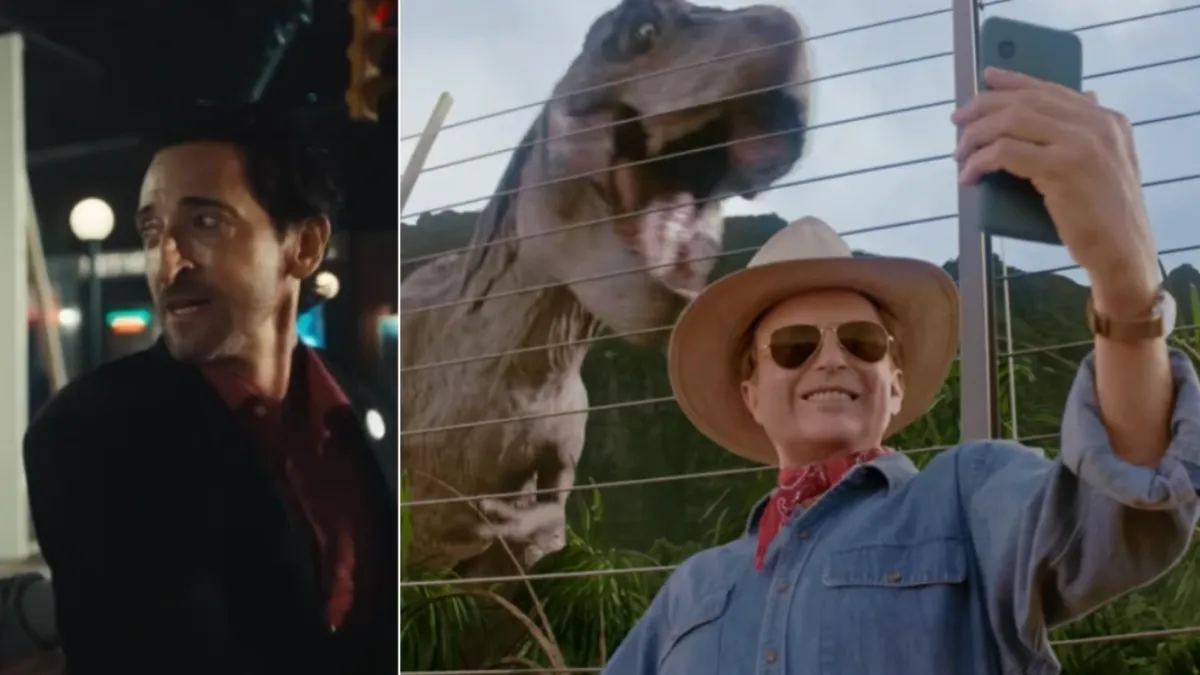 Adrien Brody összeomlott, a Jurassic Park sztárjai egymásra találtak a Super Bowl félidejében: Íme, a legjobb reklámok