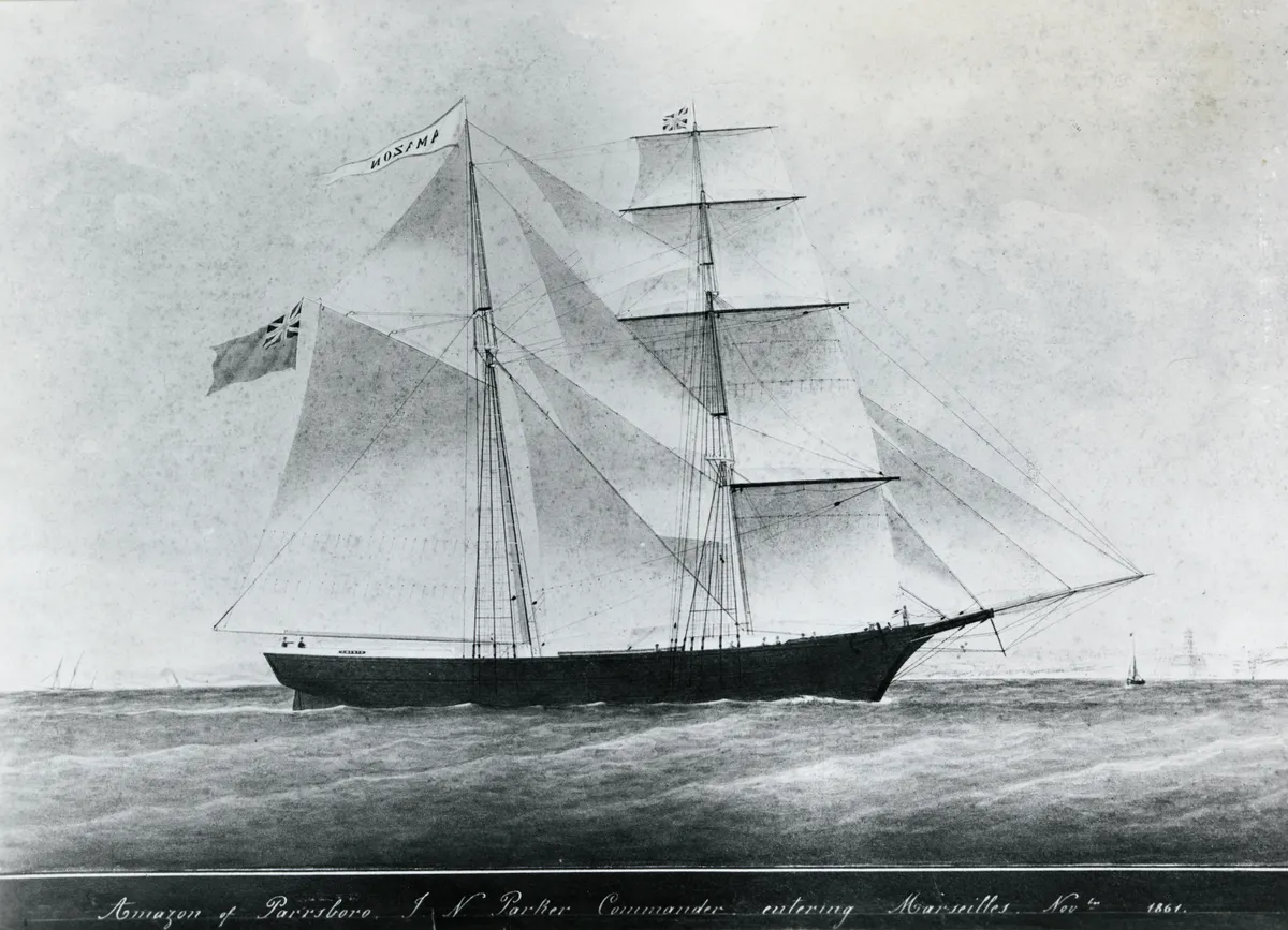 A Mary Celeste szellemhajó archív fotón. 