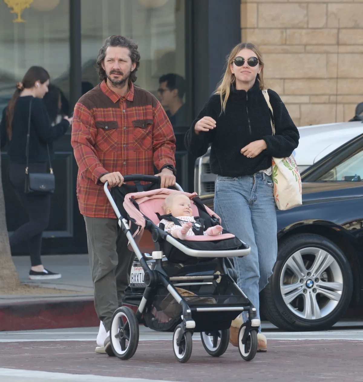 EXCLUSIVE: Shia LaBeouf and Mia Goth are Spotted on a Coffee Run on Pasadena, California.