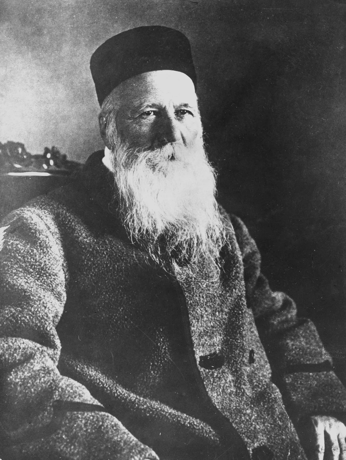 Henry Dunant, a Vörökereszt megalapítójának időskori portréja. 