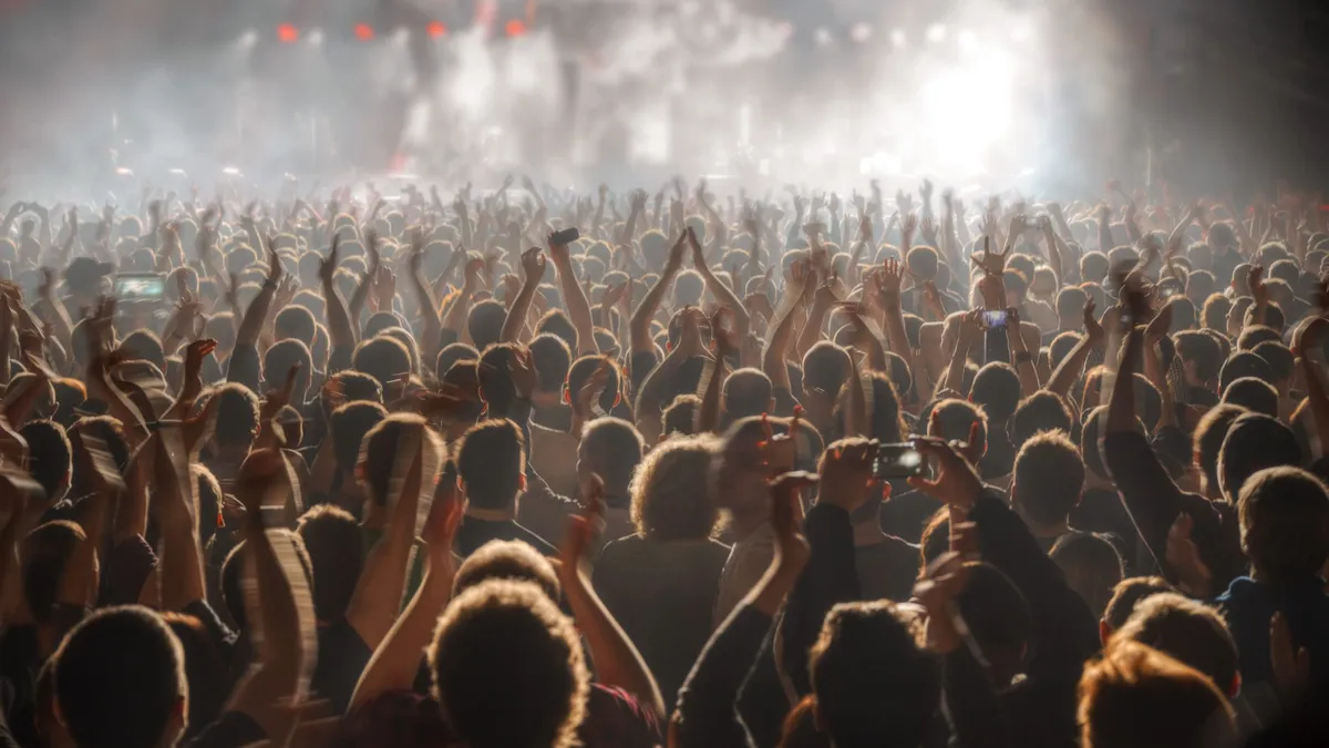Kvízben szereplő kép egy koncerten bulizó tömegről