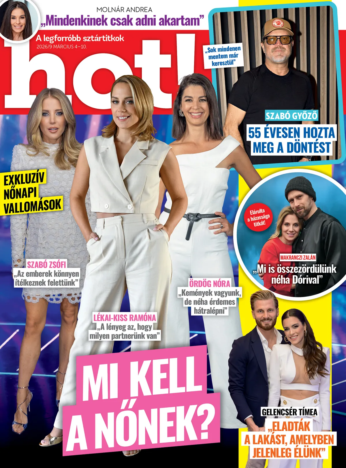 Hot hétfői feltöltés
Szabó Zsófi, Lékai Kiss Ramóna, Ördög Nóra
Molnár Andrea
Szabó Győző
Makranczi Zalán
Gelencsér Tímea
Tilos használni 2026.03.04. előtt