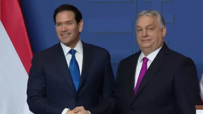 Marco Rubio és Orbán Viktor sajtótájékoztatót tart