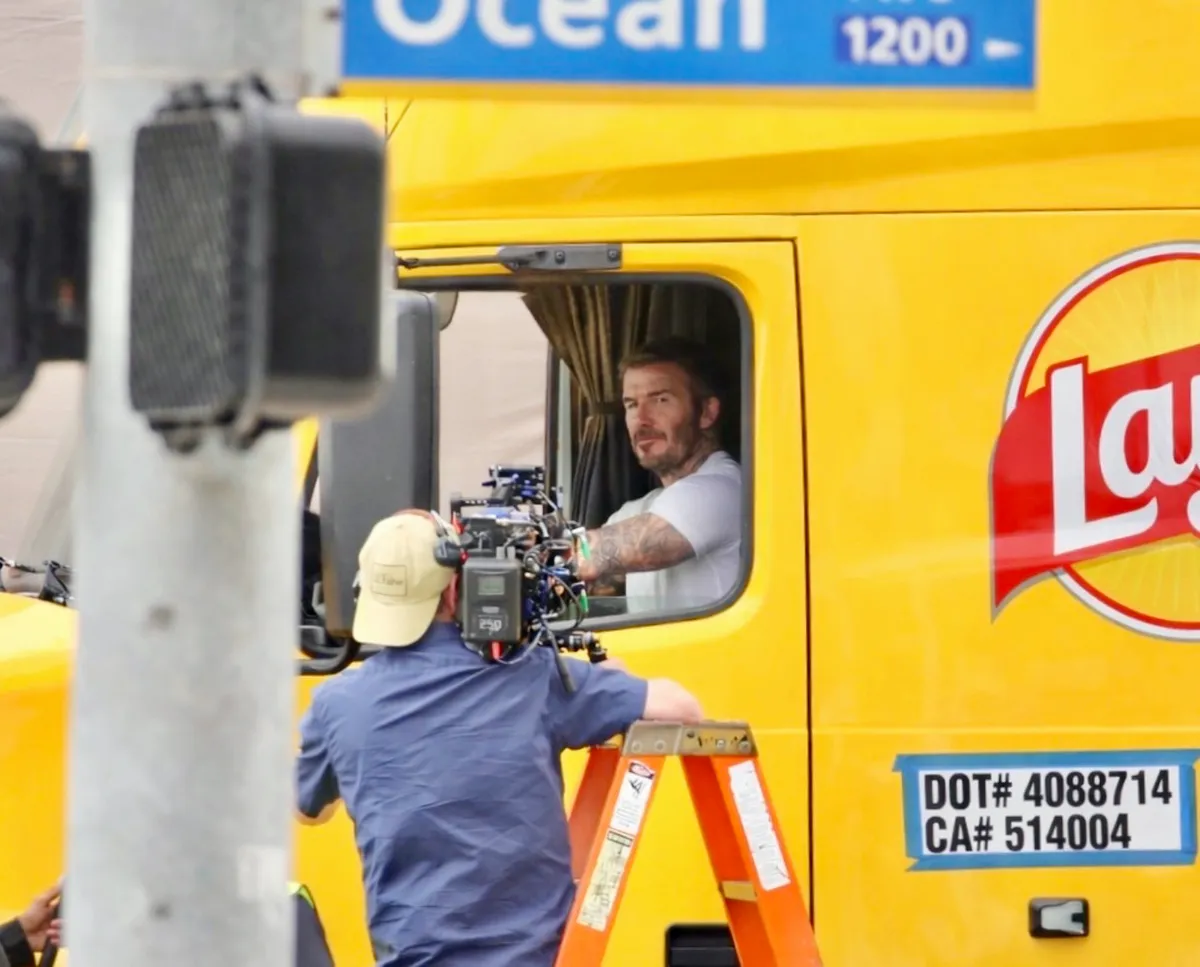 David Beckham Lays chips reklámfilmforgatás miatt utazott Los Angeles-be