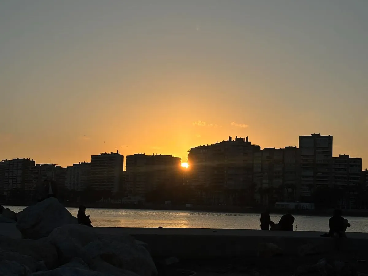 Tengerparti naplemente Málagában.