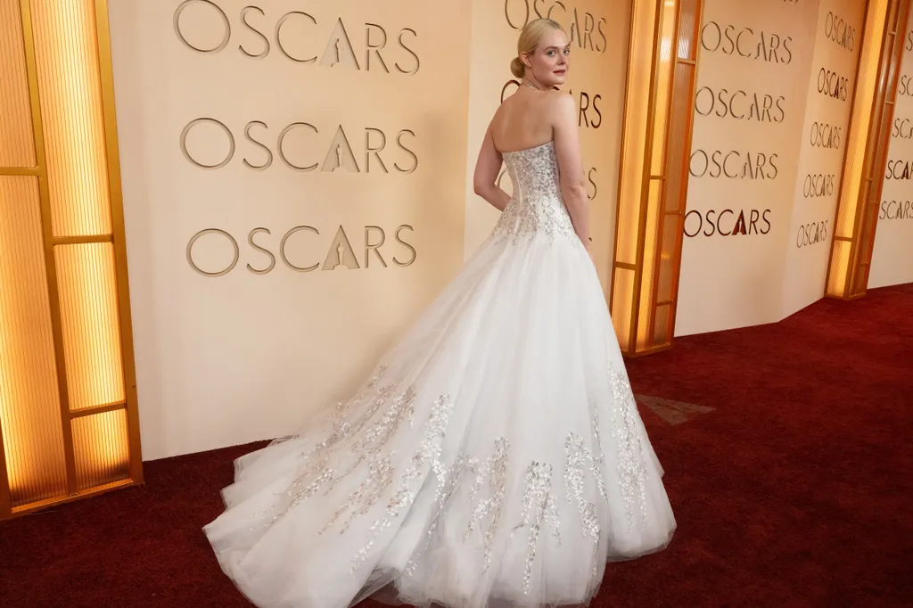 Elle Fanning arrives on the red carpet of the 98th Oscars® at the Dolby Theatre at Ovation Hollywood on Sunday.