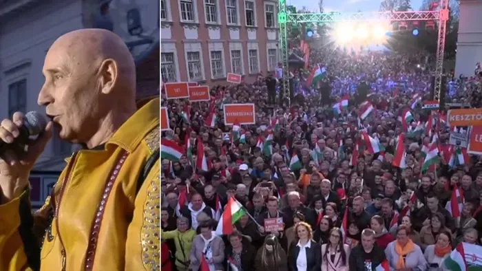 Hatalmas tömeg fogadta Pataky Attilát Orbán Viktor esztergomi országjárásán