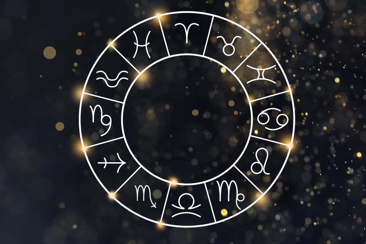 Zodiac,Wheel,Showing,12,Signs,Against,Space