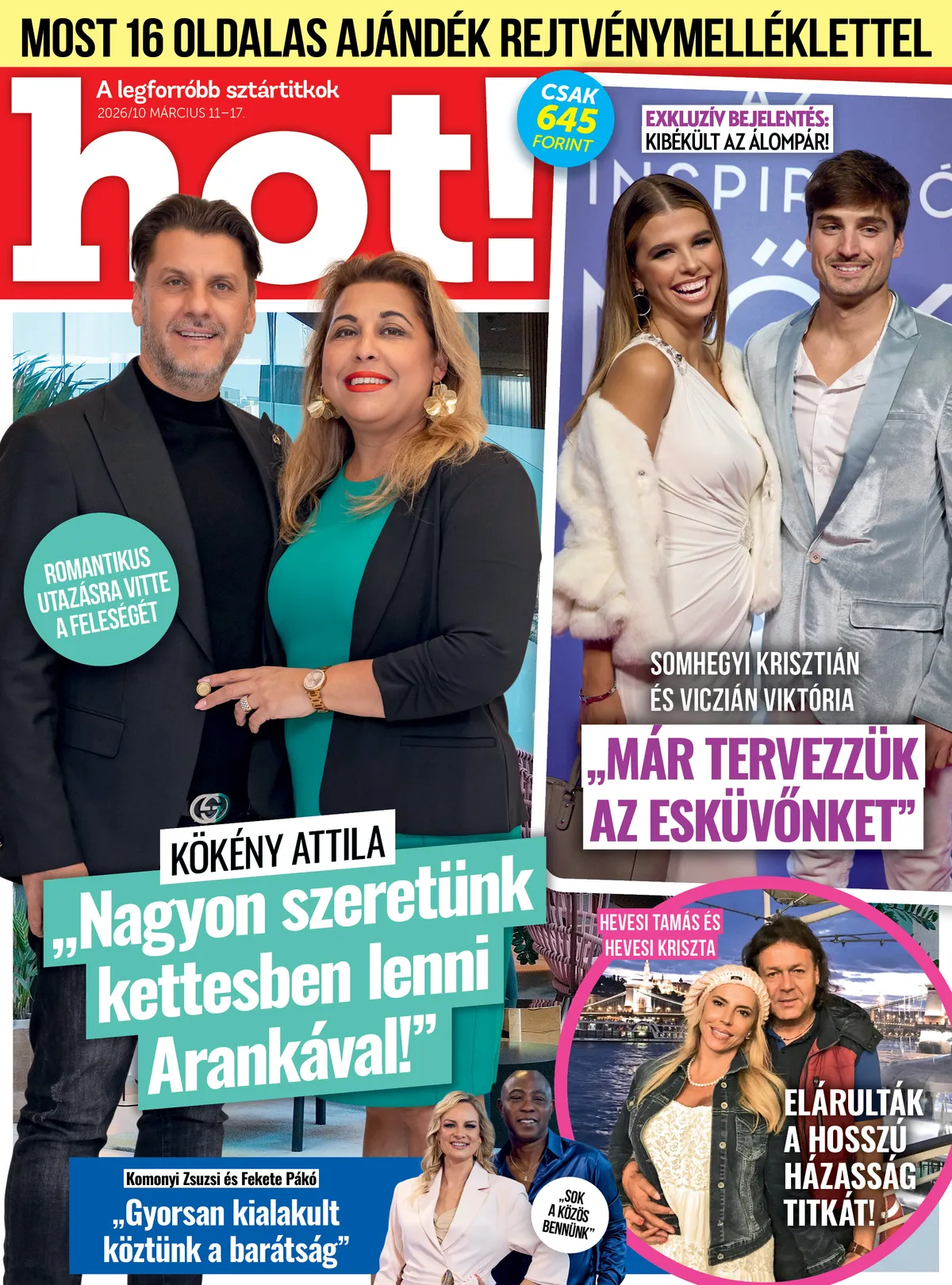 Hétfői hot! feltöltés
Kökény Attila és Aranka
Nagy Duett, Komonyi Zsuzsi és Fekete Pákó
Hevesi Tamás és Hevesi Kriszta
Viczian Viktória és Somhegyi Krisztián

Tilos 2026.03.11 előtt használni
