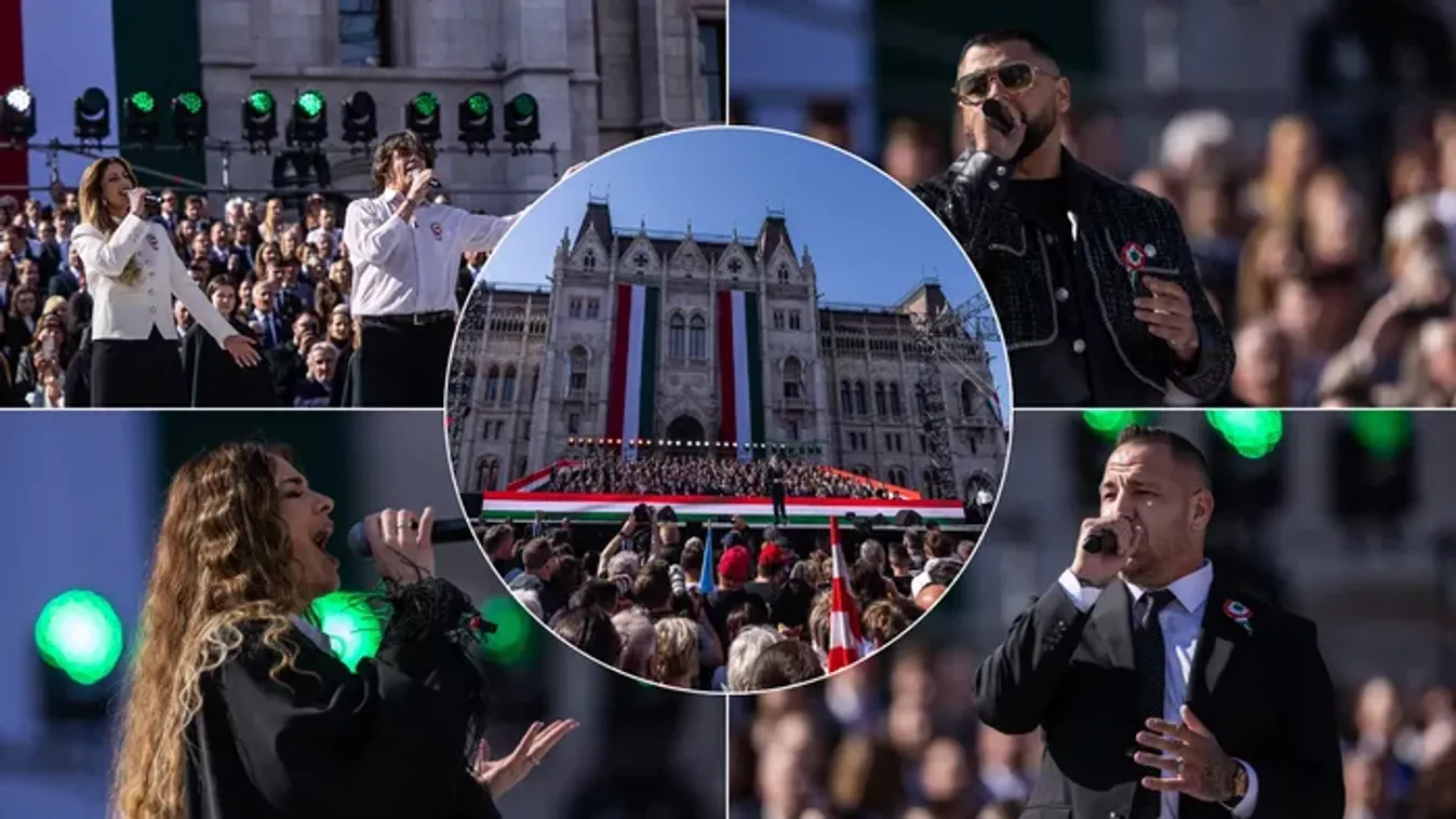 Történelmi tömeg a Békemeneten: Pápai Jociék így énekelték el a Nemzeti dalt a Kossuth téren