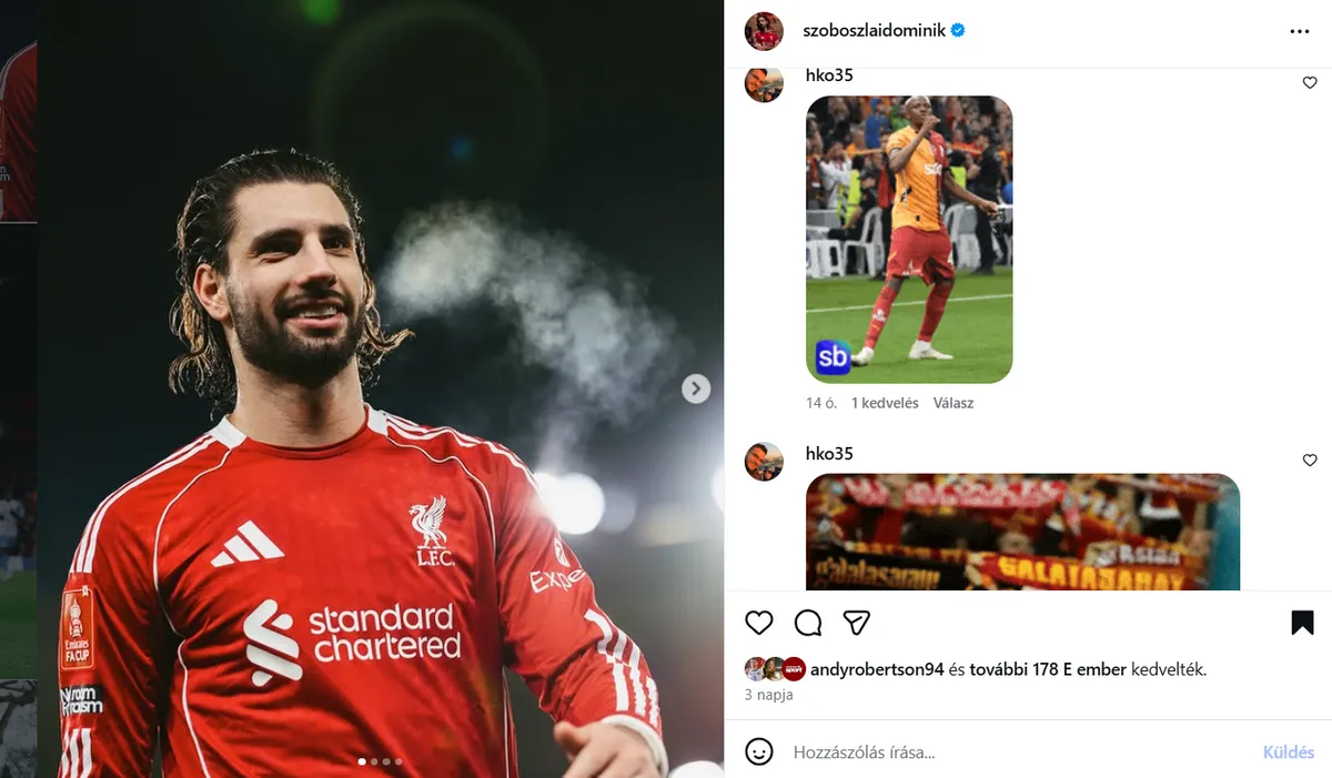 Szoboszlai Dominik legfrissebb bejegyzését elárasztották a kárörvendő török-szurkolók