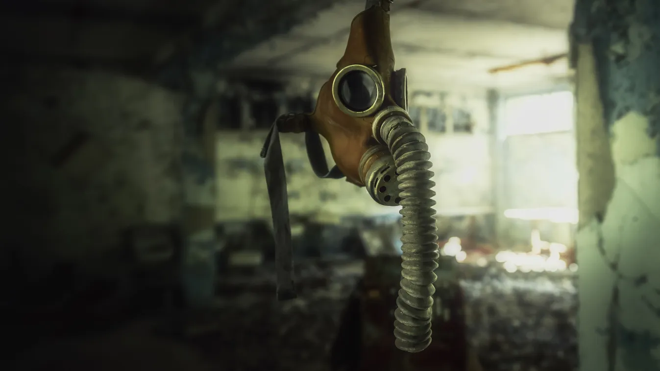 Csernobili pillanatkép gázmaszkkal.