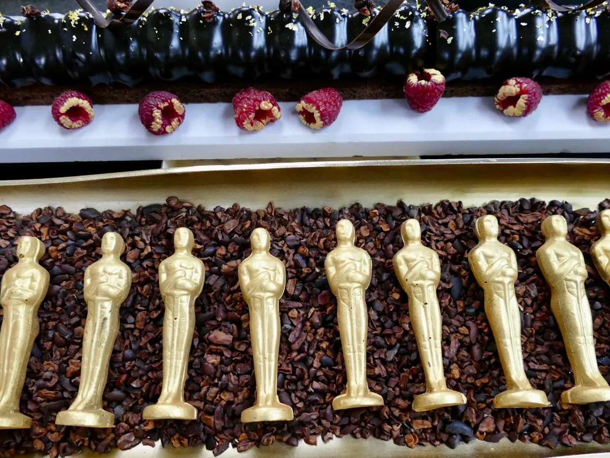 Oscar-díj alakú csokoládék Wolfgang Puck séf konyhájából.