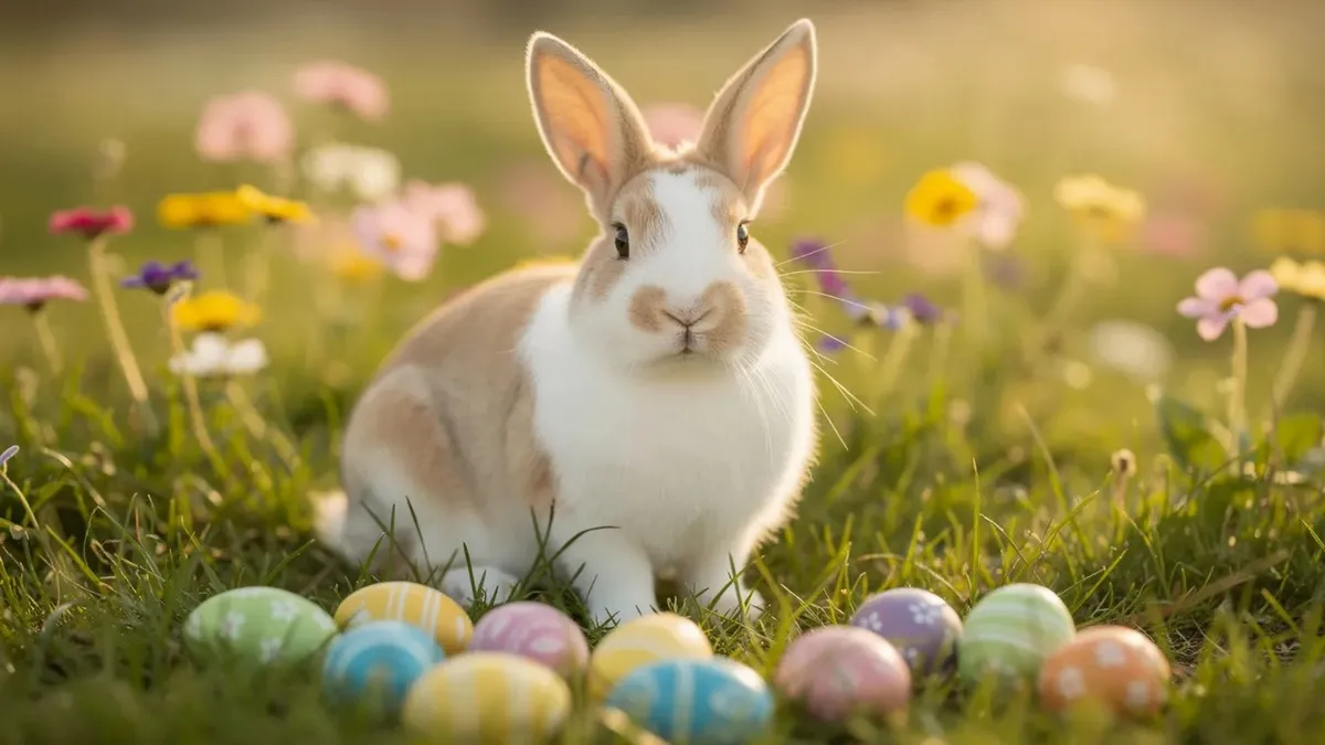 A spirituális húsvét szimbólumai: nyuszi  és színes tojások