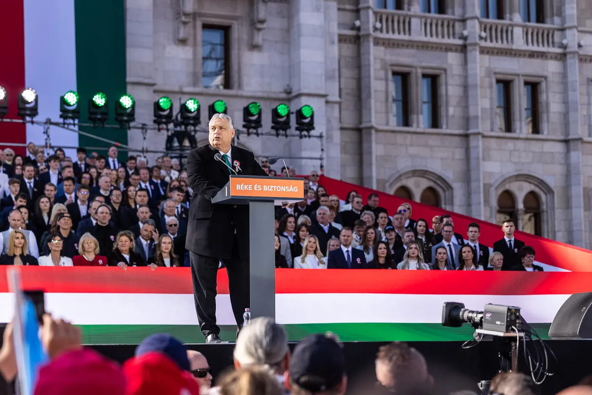 Orbán Viktor a Kossuth téren