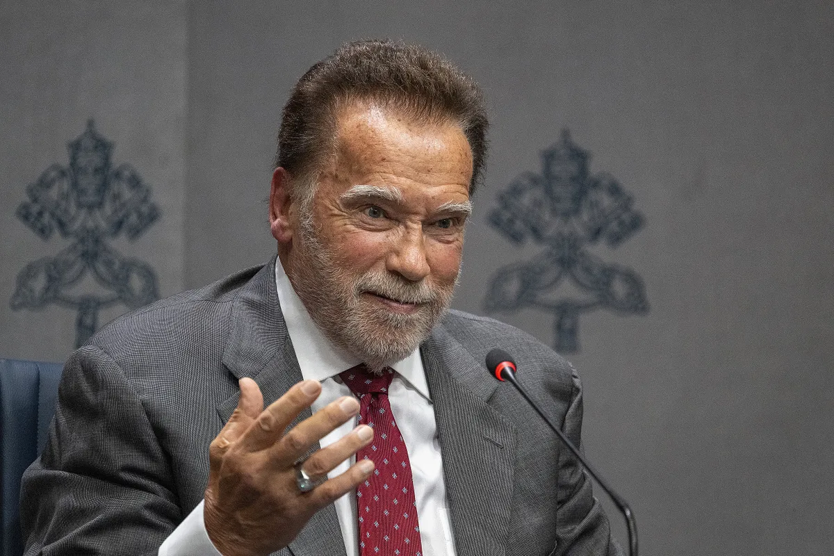 Arnold Schwarzenegger ITALY - PRESS CONFERENCE PRESENTING THE DOCUMENT '' A CALL FOR VLIMATE JUSTICE AND THE COMMON HOME: ECOLOGICAL CONVERSION, TRANSFORMATION AND RESIDENCE TO FALSE SOLUTIONS '' AT THE VATICAN - 2025/7/1