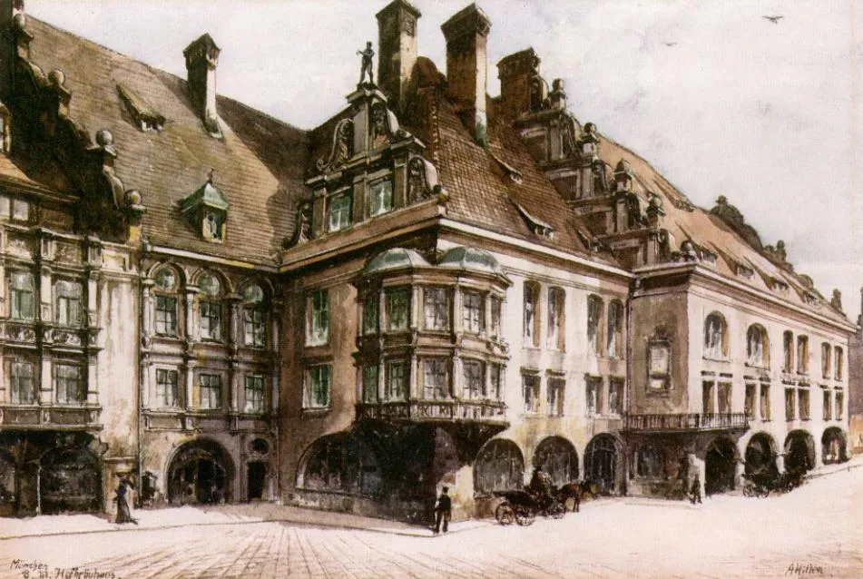 A müncheni Hofbräuhausról készült akvarell festmény, amit Adolf Hitler festett. 