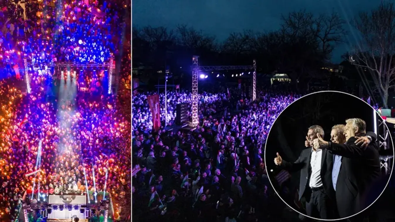 Fotókon a törökszentmiklósi tömeg: egy gombostűt nem lehetett leejteni Orbán Viktor beszéde alatt, annyian voltak - galéria