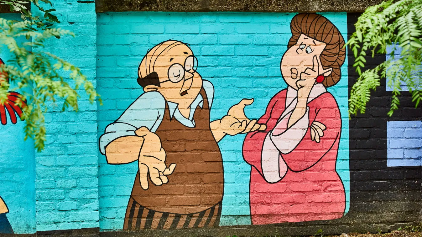 Mézga Géza és Paula egy kerítésre festve a retró kvízben.