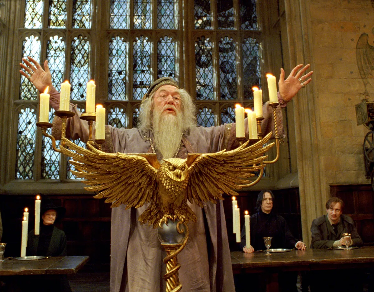 Harry Potter és az azkabani fogoly jelenetképe Dumbledore professzorral.