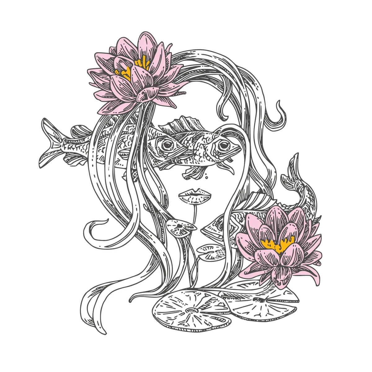 Személyiségtesztben szereplő illusztráció egy női arcról.