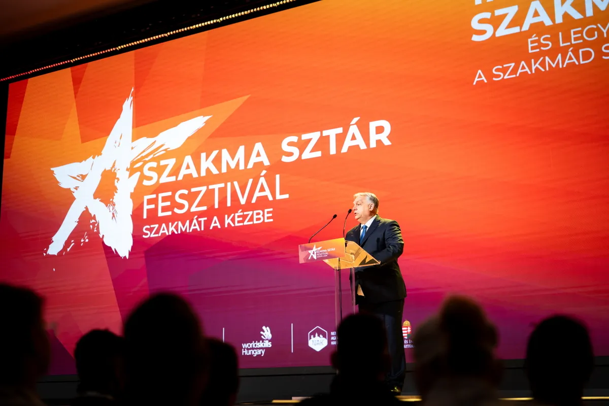 Orbán Viktor miniszterelnök beszédet mond a XIX. Szakma Sztár Fesztivál megnyitóján a Hungexpo Budapesti Kongresszusi és Kiállítási Központban 2026. március 26-án