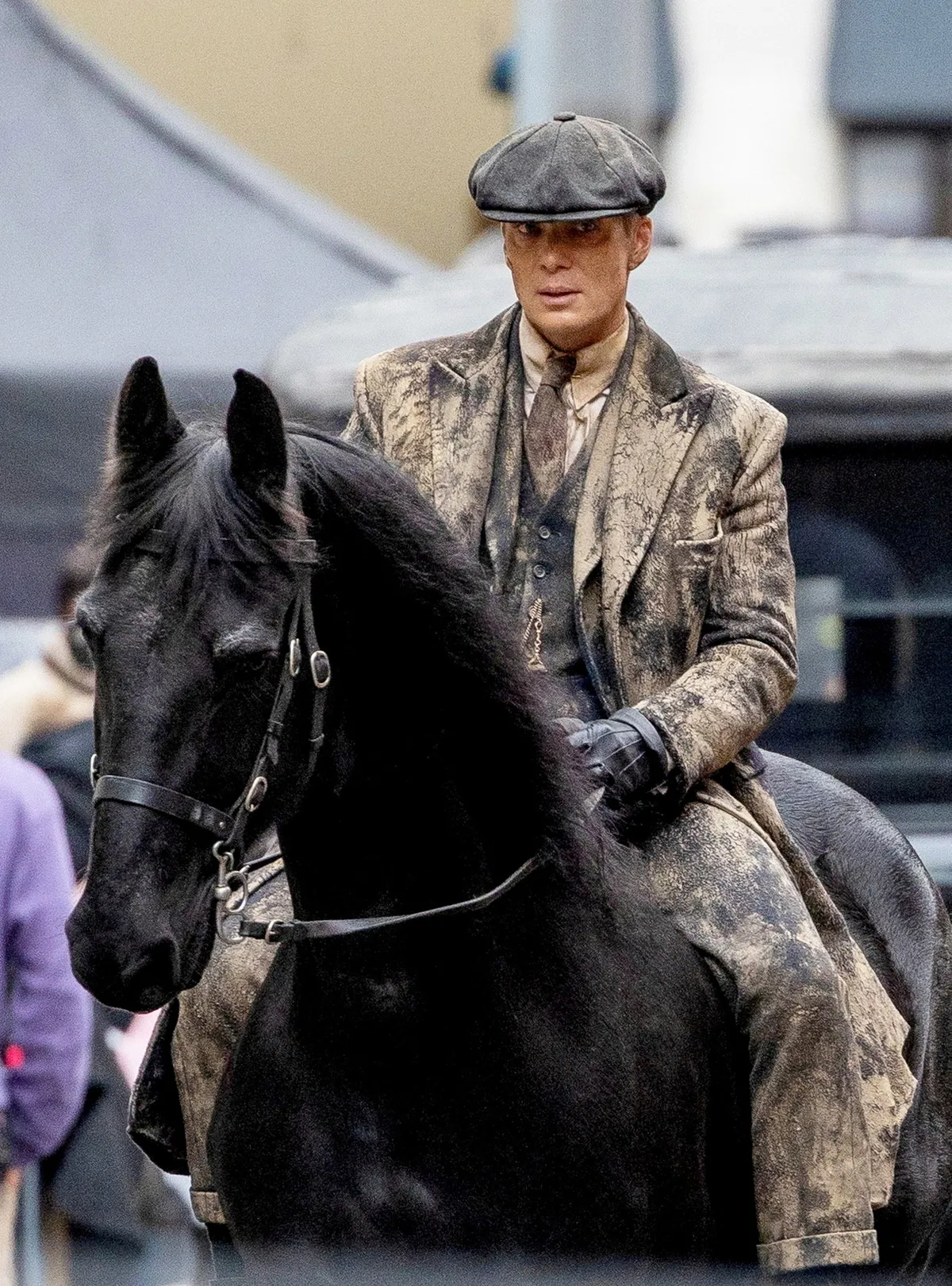 Cillian Murphy a Peaky Bliners film forgatásán.