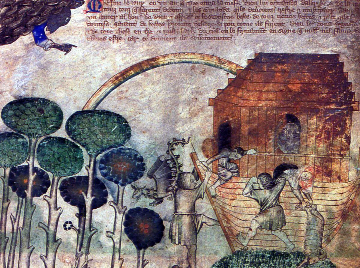 Noé bárkája egy festményen.