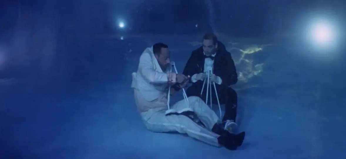 Jean Reno és Jean-Marc Barr A nagy kékség című filmben.