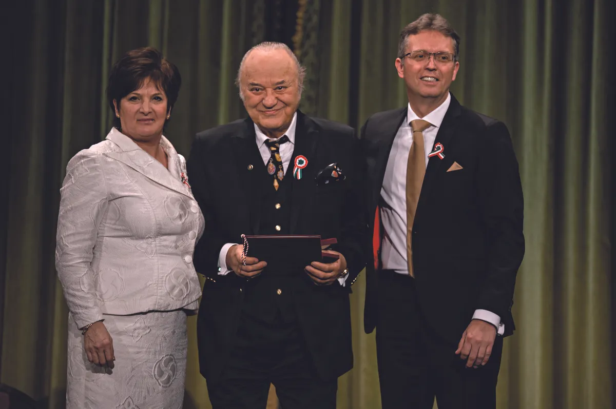 Korda György a díjátadón Závogyán