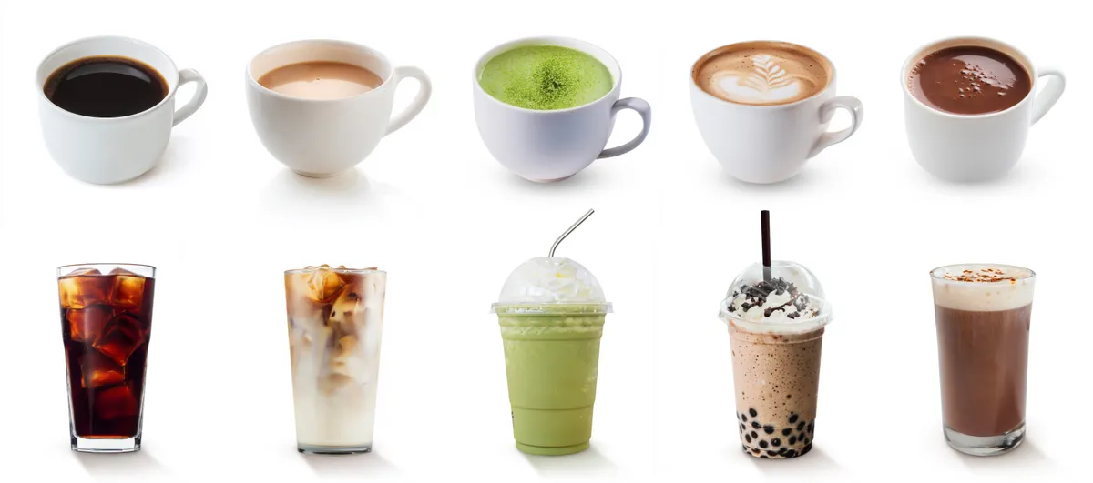 Személyiségtesztben szereplő különböző kávékülönlegességek az eszpresszótól a habos csokis lattéig