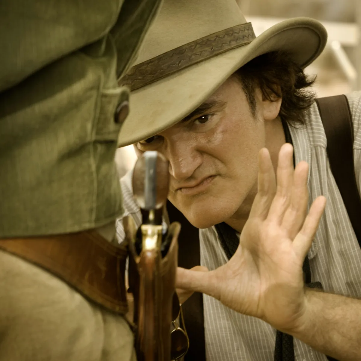Quentin Tarantino a Django elszabadul forgatásán.