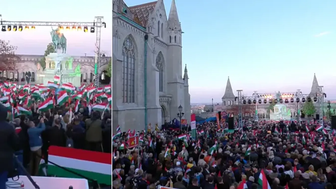 Hűha: Óriási tömeg várja Orbán Viktort a Szentháromság téren