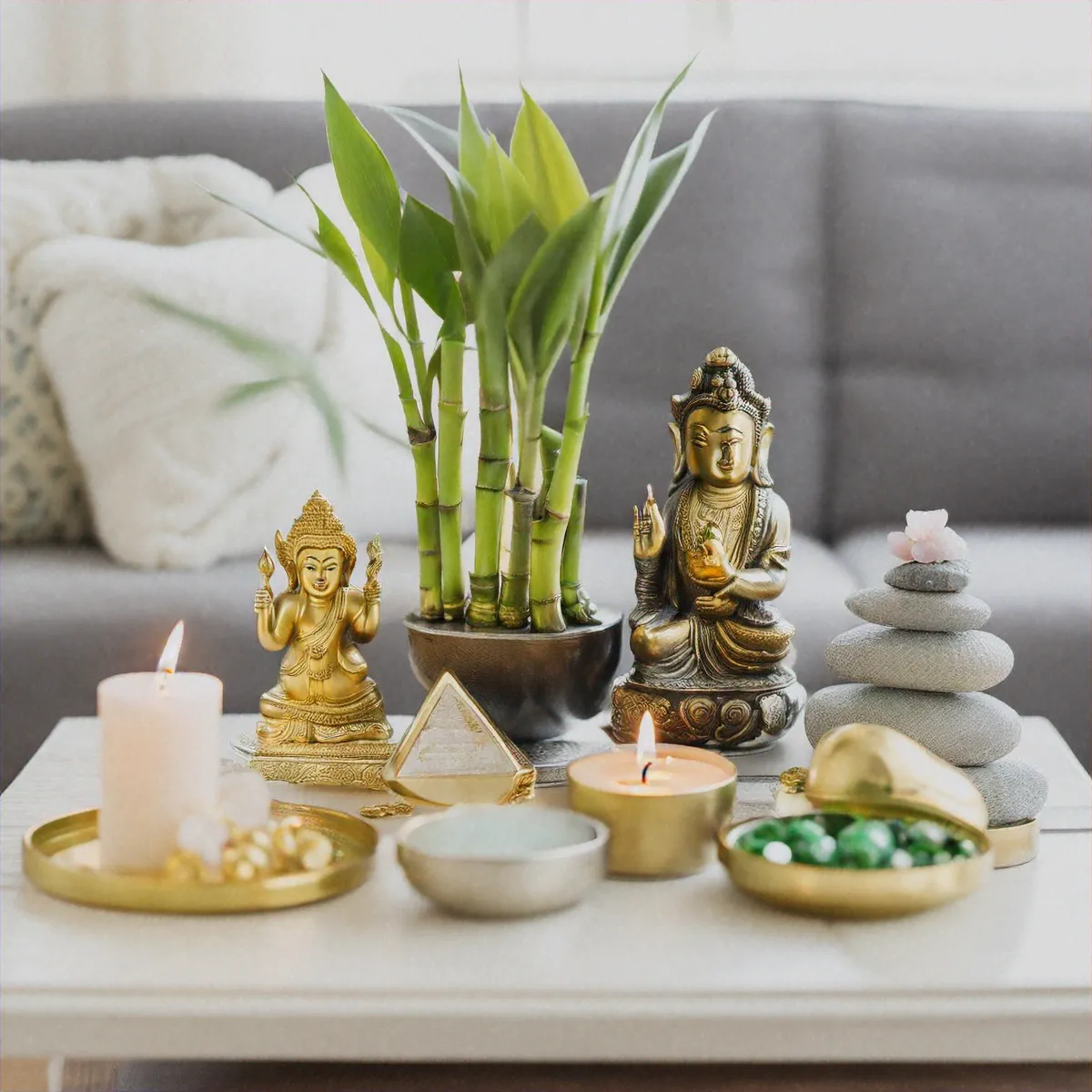 szerencsebambusz egy bőségoltáron