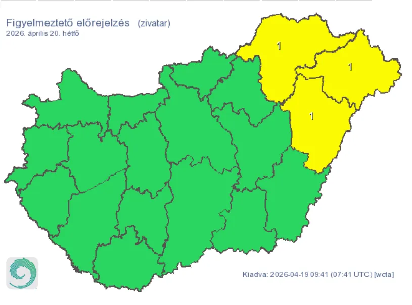 Az érkező hidegfront és a kiadott riasztás véget vet a korábbi kellemes időnek
