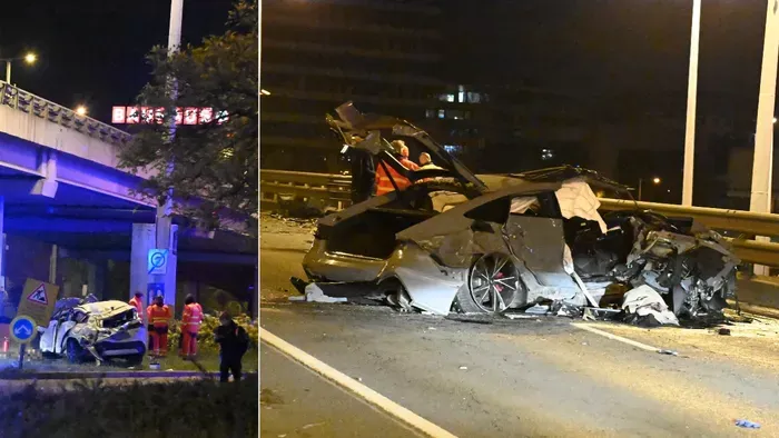 Váci út: mélybe repült az autó, ezt láttuk a helyszínen