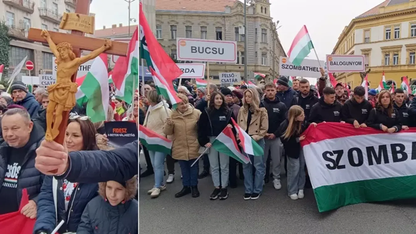 Gyülekeznek az emberek Szombathelyen – óriási tömeg várja Orbán Viktor beszédét