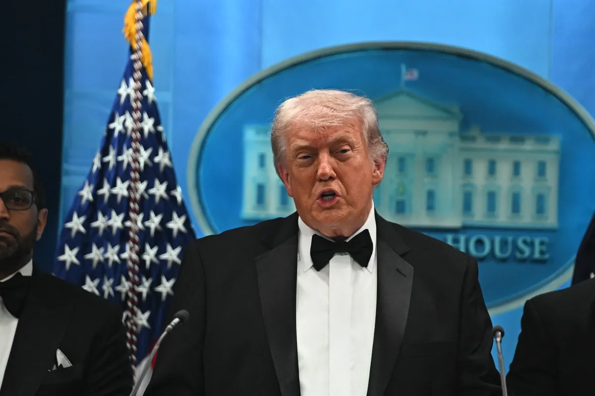 US President Donald Trump speaks in Washington D.C