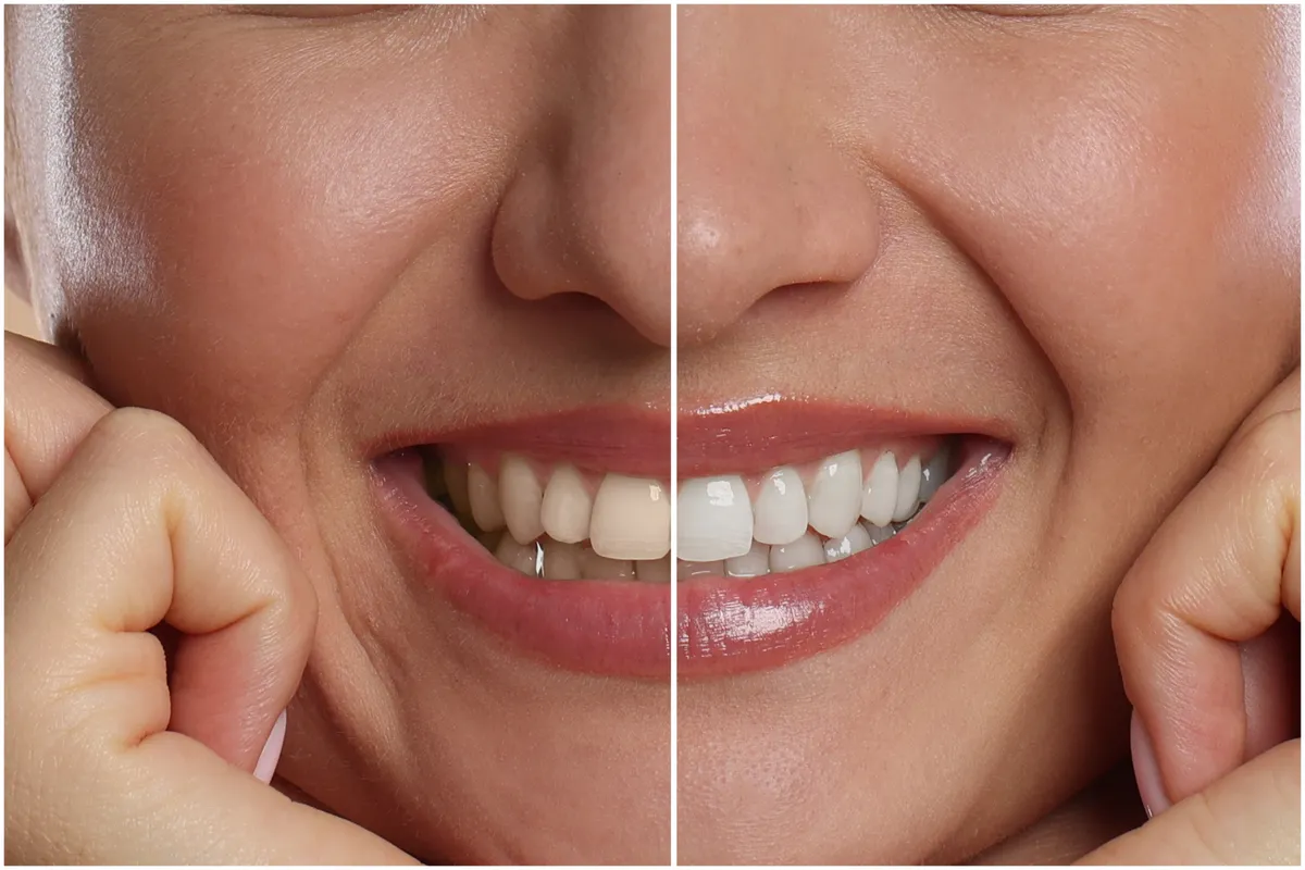 Előtte-utána kép fogfehérítés után