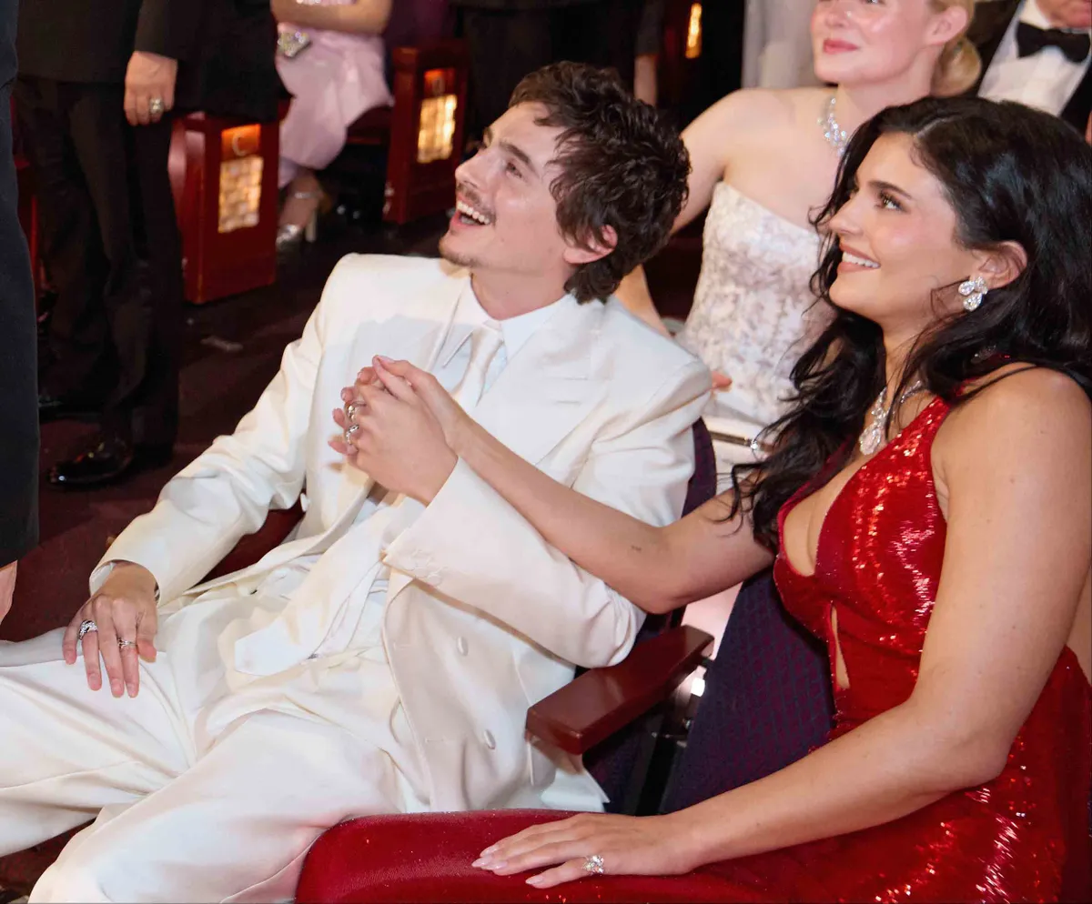 Timothée Chalamet és Kylie Jenner a 98. Oscar-gálán.