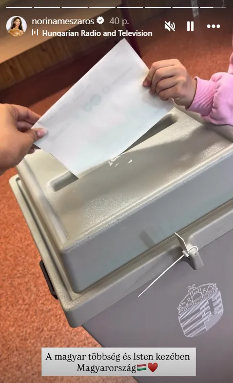 Mészáros Norina lányával ment szavazni