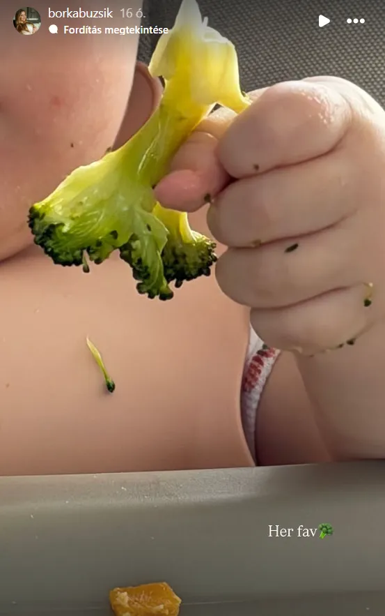 Szoboszlai Dominik kislányának a brokkoli a kedvenc étele