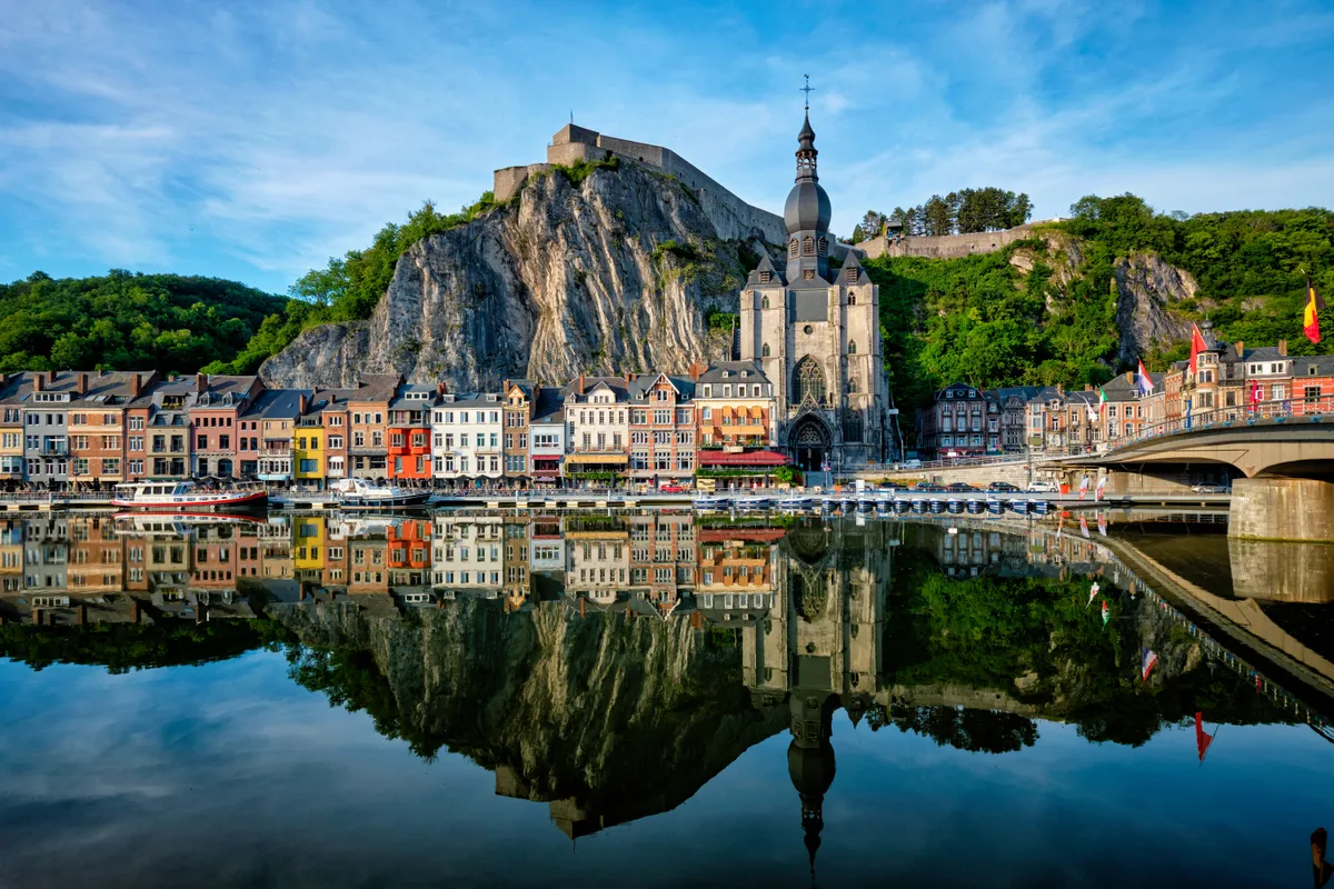 Picturesque,Dinant,Town,,Dinant,Citadel,And,Collegiate,Church,Of,Notre