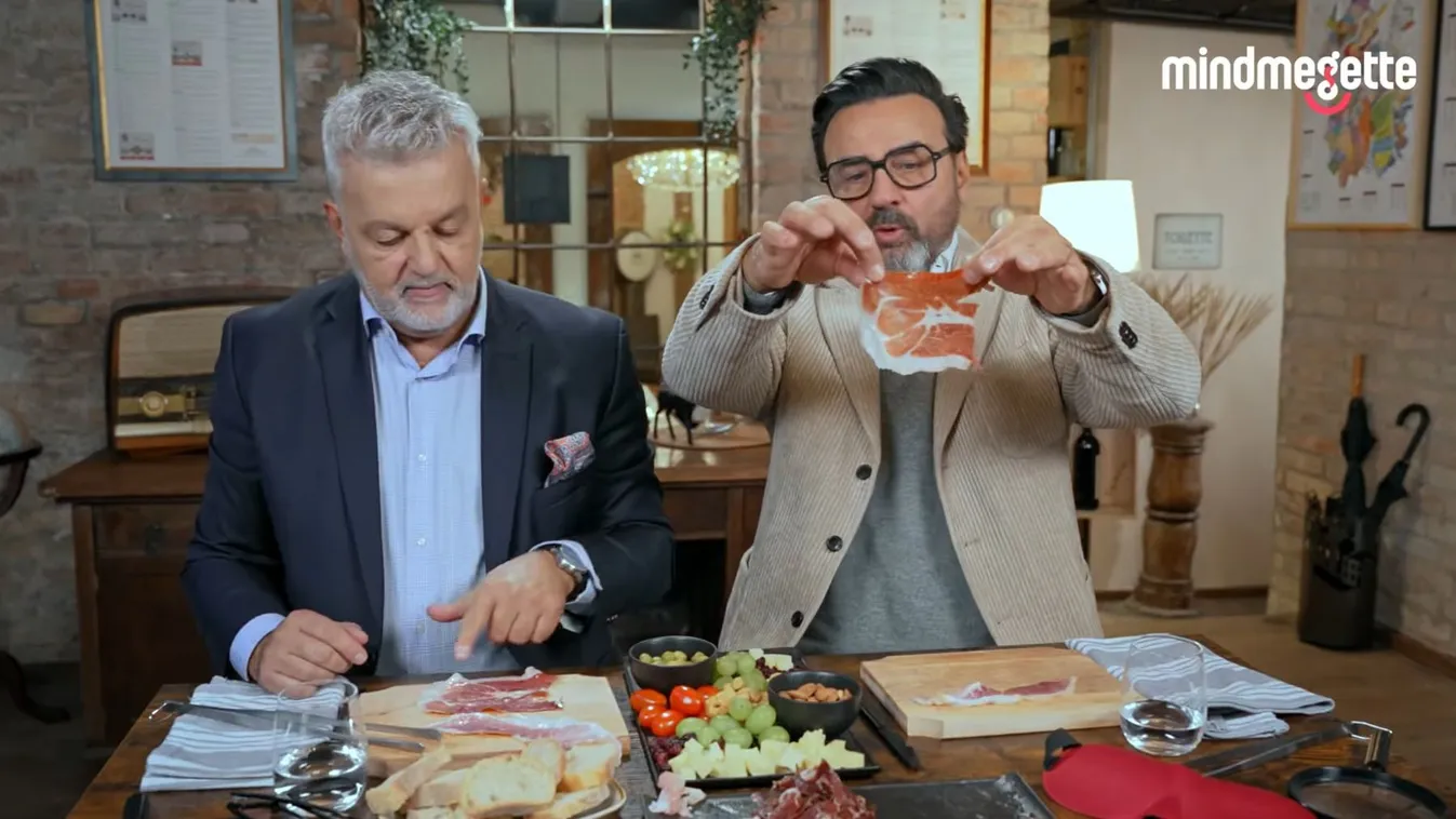 Gianni Annoni és Lizsicsár Miklós a legjobb sonka kóstolása közben