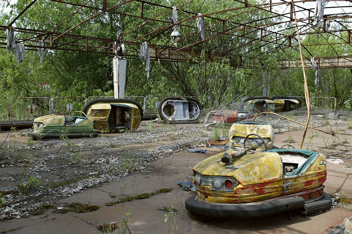csernobili katasztrófa után kiürített Pripjaty vidámparkja